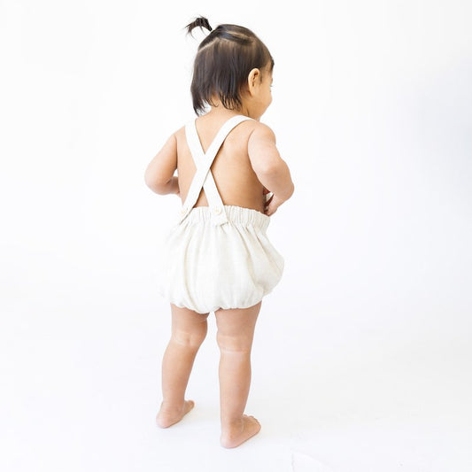 Linen crossback romper