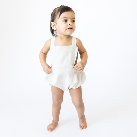 Linen crossback romper