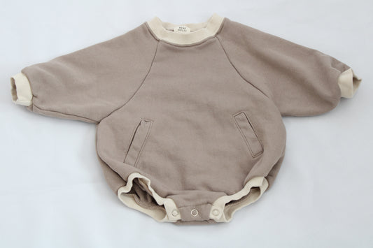 Long sleeve Romper-Mocha