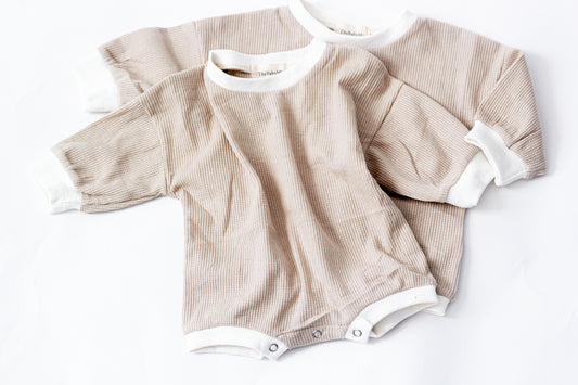 Oatmeal knit romper