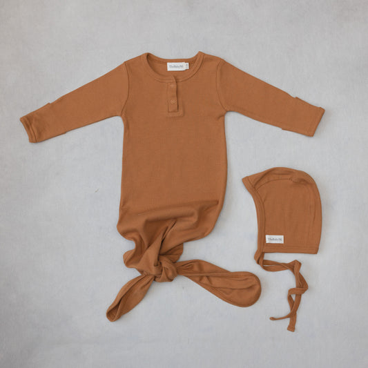 knotted gown-Rust