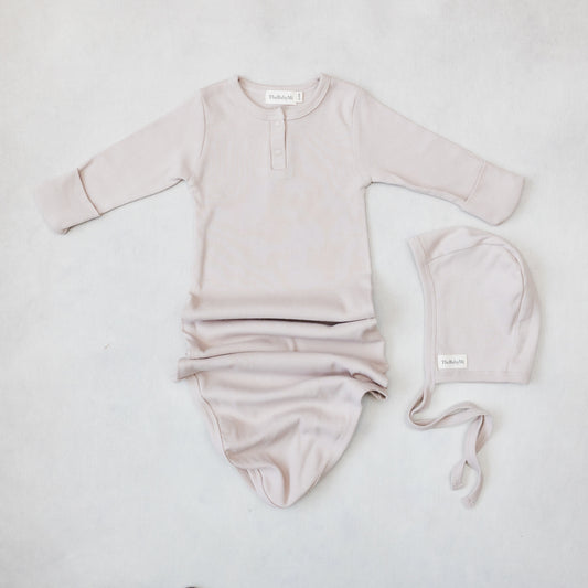 Knotted Gown-Beige