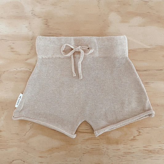 Knitted Shorts-Biscuit