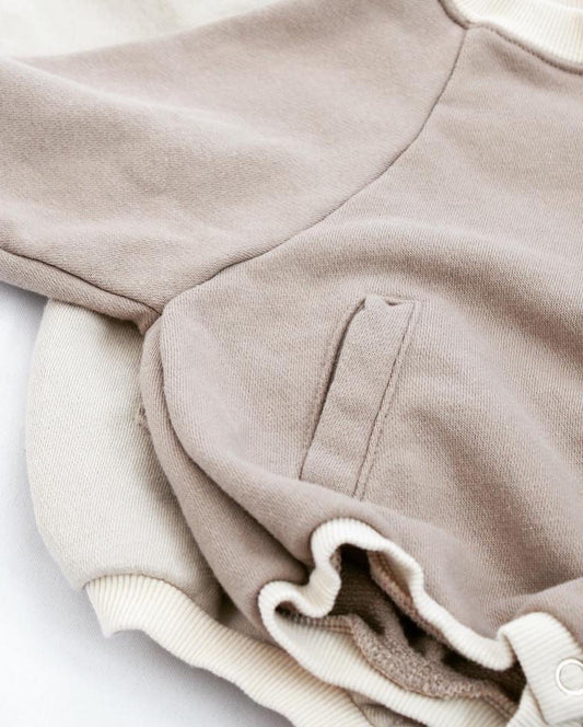 Long sleeve Romper-Mocha