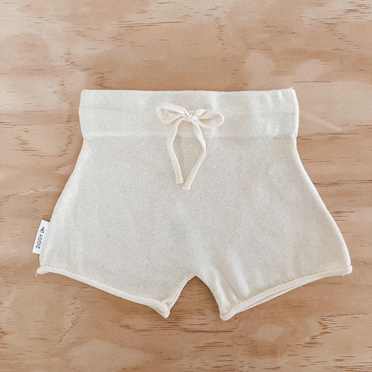 Knitted Shorts-Cream