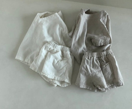 Linen shorts set