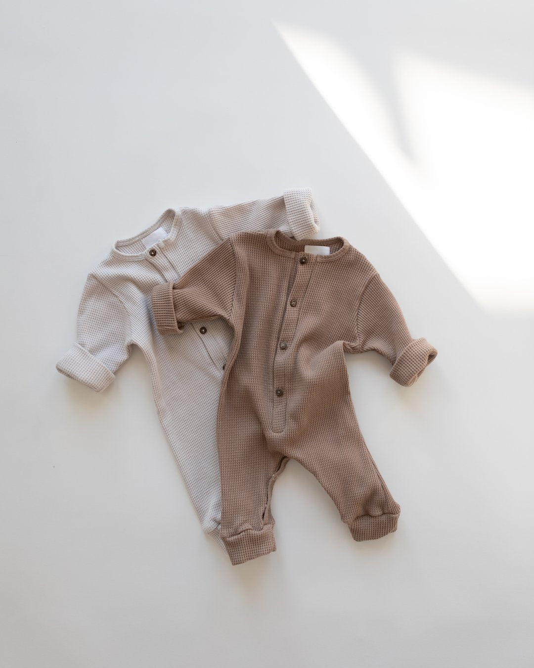 Waffle Romper- oatmeal